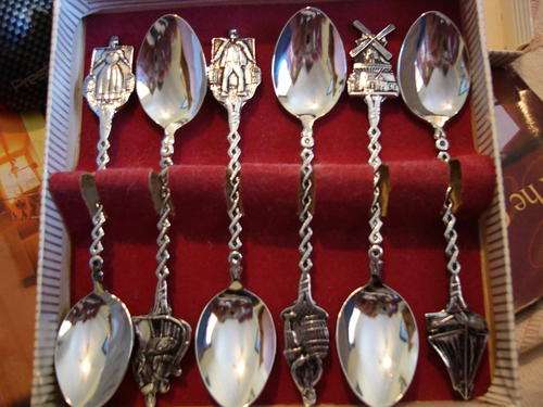 SET OF 6 DUTCH SILVER PLATED SPOONS