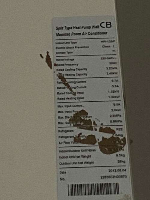Logik Wall Split 12000BTU Aircon including remote, piping and outside unit