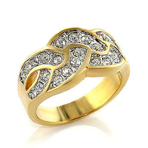 Size 9 - CLEAR SIMULATED GOLD DIAMOND RING