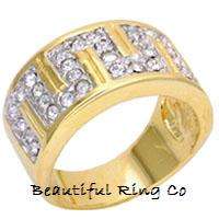 SIZE 10 - STUNNING GOLD SIMULATED DIAMOND RING