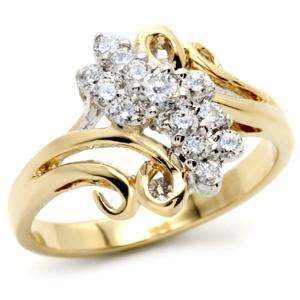 SIZE 6 - PREMIUM CLUSTER AUSTRIAN CRYSTAL GOLD TONE RING