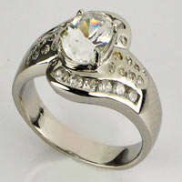 SIMULATED DIAMOND 925 STERLING SILVER RING SIZE 9