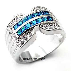 SIZE 8- GLAMOROUS BLUE SAPPHIRE CZ RING