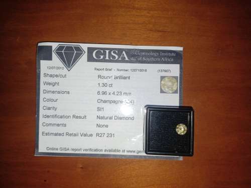 1.3 CT Champagne Diamond - GISA Cert