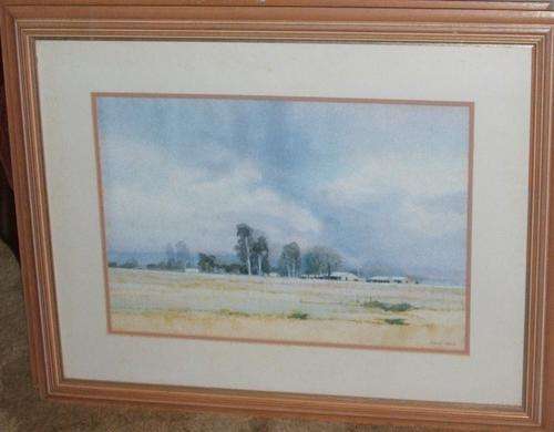 Original Water colours by Richard Rennie painting with frame 520 x 660 mm