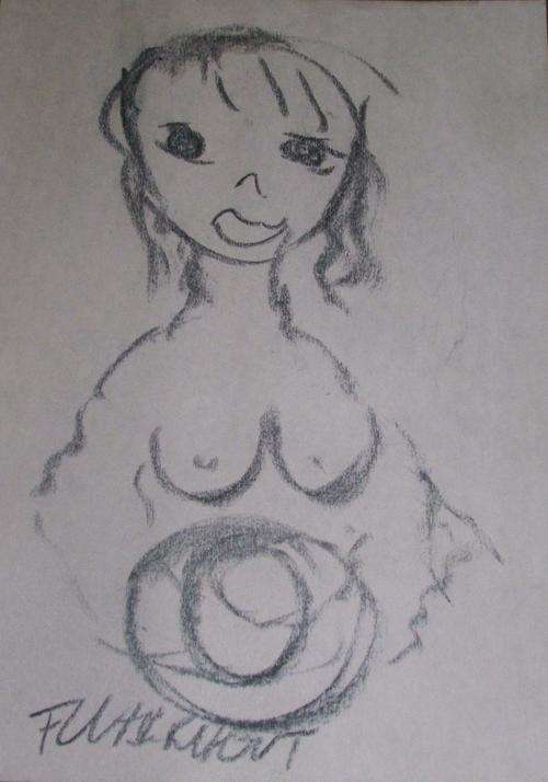 Oiriginal F Claerhout....Naked girl with hat 297 x 210 mm...unframed