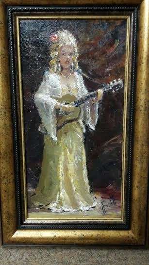 Stunning!!!!! Adriaan Boshoff Jr......Guitar Player....200 x 350mm  Framed..Investment art!!