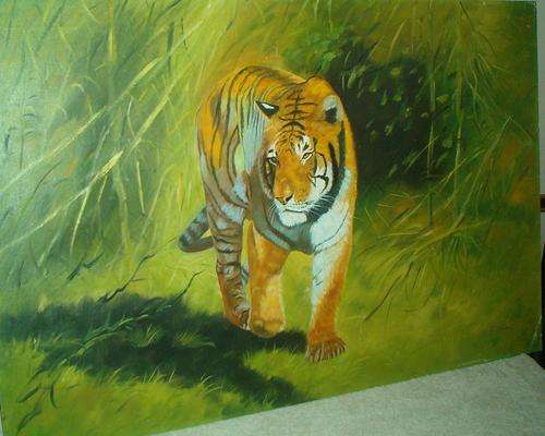Stunning Oil  painting....tiger   60 x 80 cm signed by artist