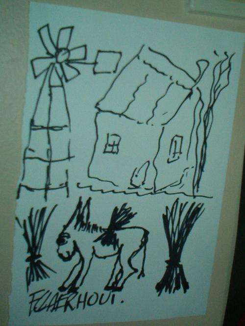 What a FARM!!!!!!!!! original Claerhout ...15 x 21 cm