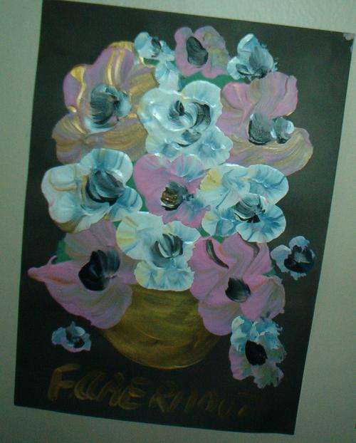 pink flowers......original Claerhout,,,,A4