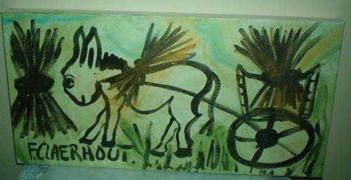 Stunning!!!!  Acrylic donkey on blocked canvas 50 x 25 x 4 cm