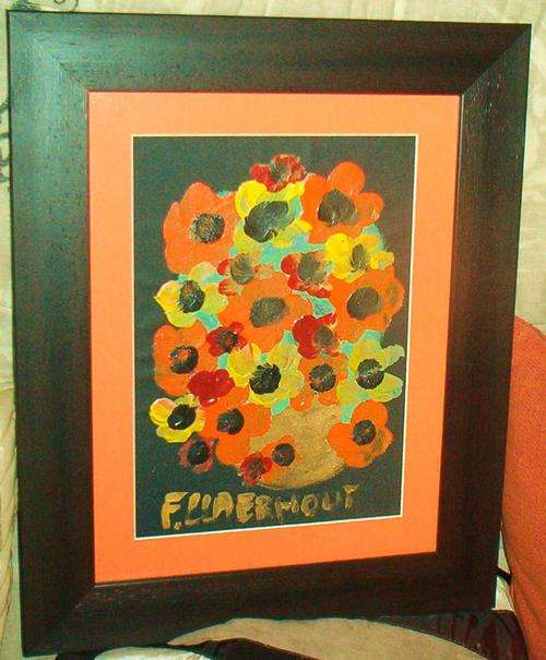 Outstanding!!!!! a must have!! Original F.Claerhout Flowers ...Reframed