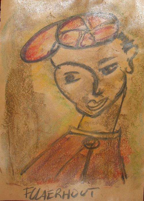 Gesig studie...Original F. Claerhout.....290 x 400 mm...Very low start!!