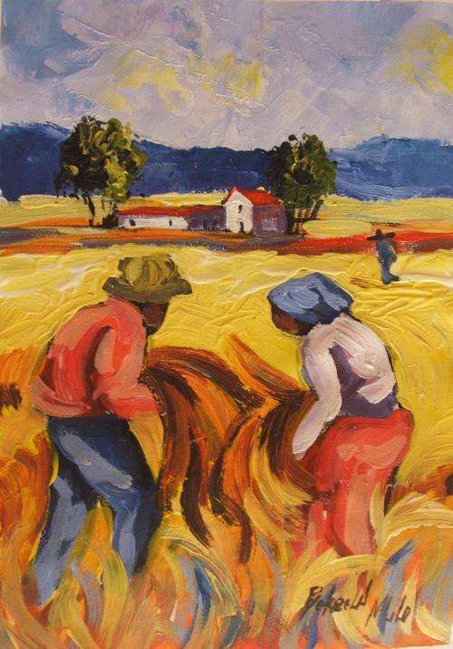 Stunning Original Bekezela....oil on canvas.....200 x 290mm