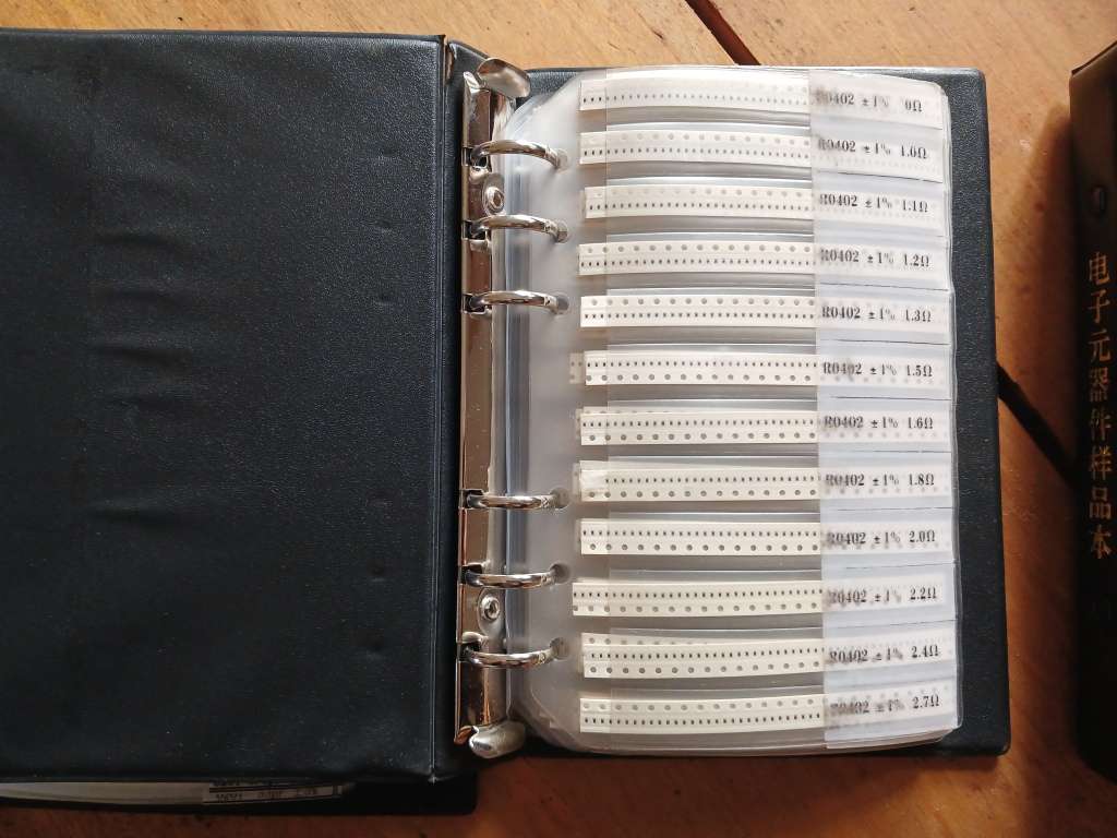 Capacitor 805  201  and 402 resister sample books