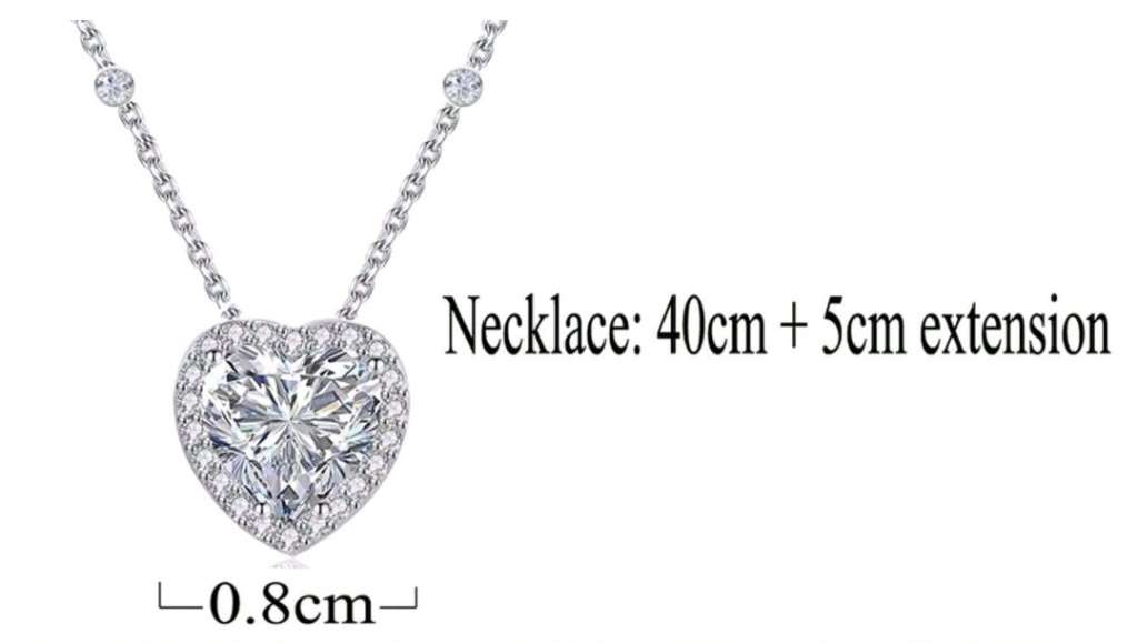 S925 sterling Silver Heart shaped Necklace