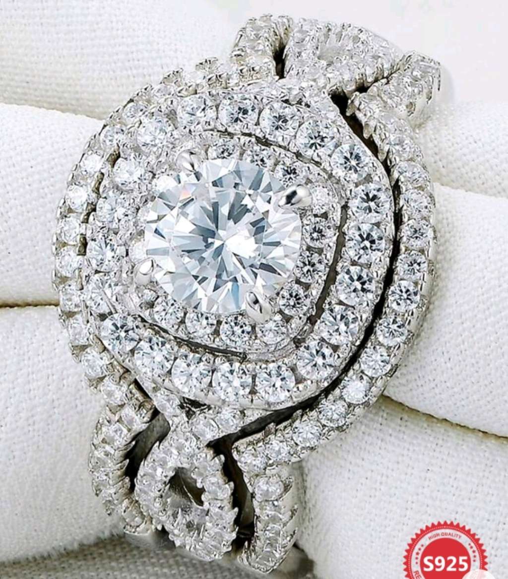 3pcs/Set 925 Sterling Silver Wedding Ring