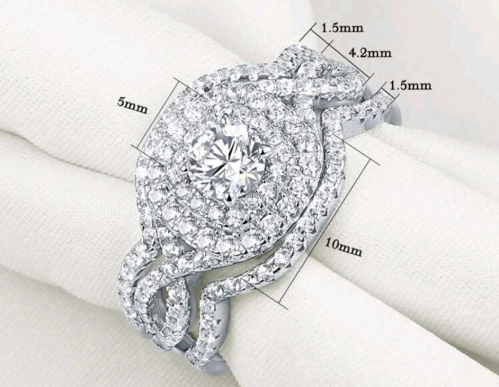 3pcs/Set 925 Sterling Silver Wedding Ring