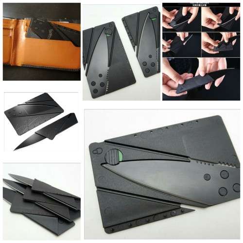 Folding credit card knives