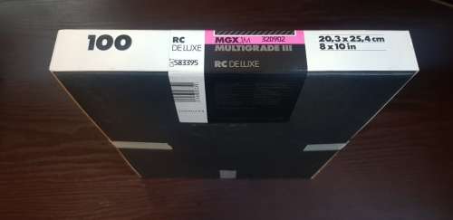 Ilford Multigrade III RC deluxe, 8x10 glossy photo paper, 100 sheets