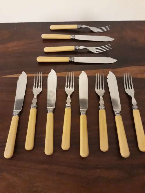 Antique Bone Handle Set by: Seffield England`s Cox co.