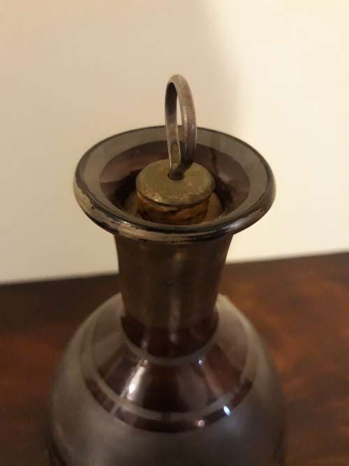 Stunning Silver Plated Sake Set made of Very Fine Coloured Glass