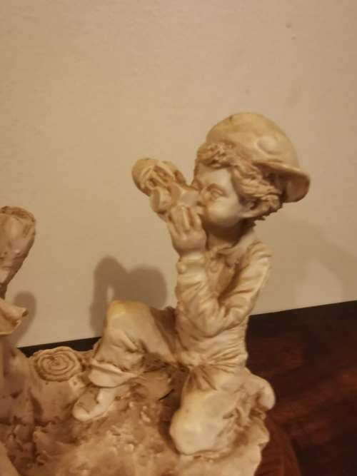 Stunning Resin Art of a Boy Photographing a Girl - Signed