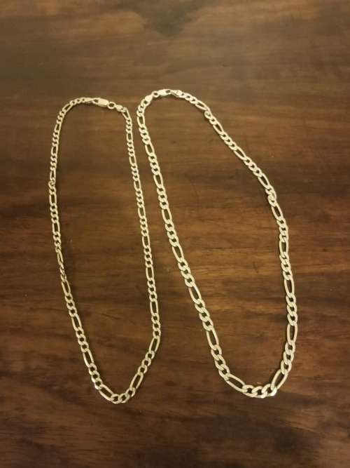 Solid Sterling Silver Pair of Necklaces 37 Grams