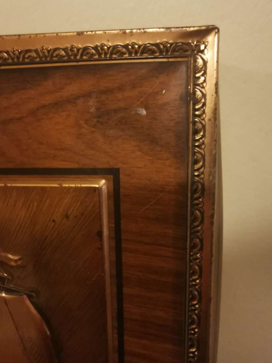 Large Vintage Tin with a Ship 25x35cm