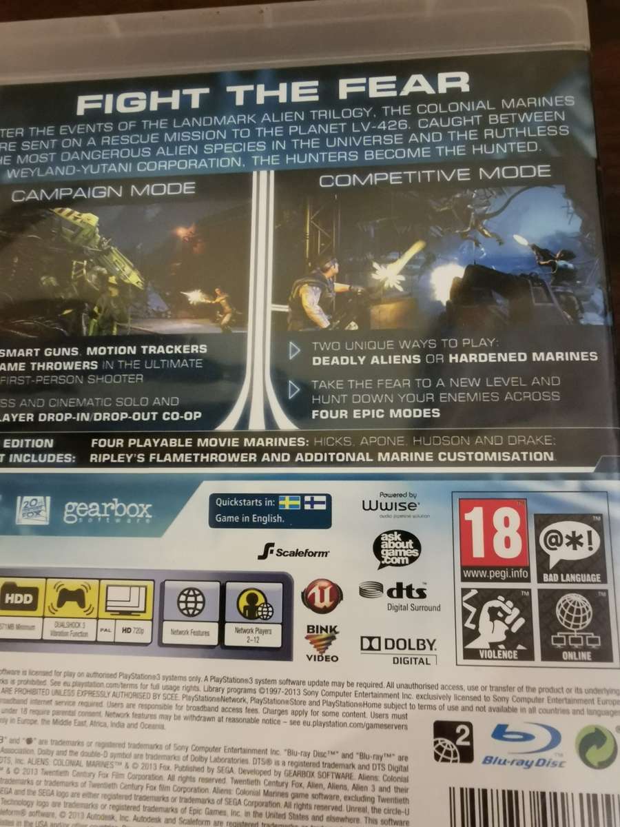 Aliens: Colonial Marines Ltd Edition on PlayStation 3 with booklet.