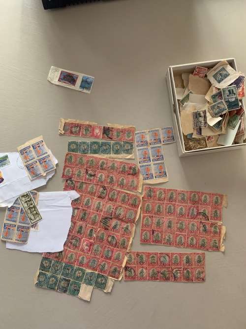 **OLD STAMP COLLECTION FROM ALL AROUND THE WORLD**