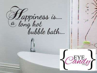 Happiness Is...Bathroom inspirational words quote Vinyl Wall  - Art Sticker QUOTE Decal Vinyl Tattoo