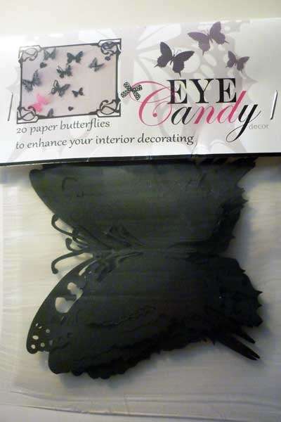 3D card paper butterflies wall art scrap booking black