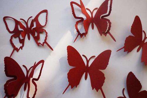 20 3d Paper card butterflies wall decor burgundy deep red interior decorating weddings