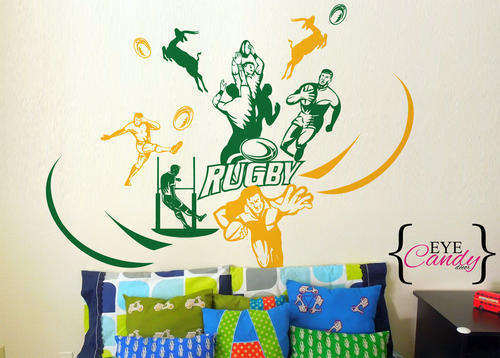 South African RUGBY Vinyl Wall Art Sticker Decal Vinyl Tattoo in the colour of your choice