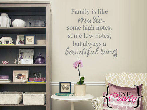 Beautiful song - music family Quote Sticker Decal Vinyl Tattoo Decor Interior decoration