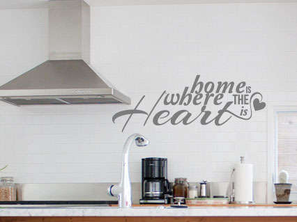 LIGHT CREAM GLOSSY VINYL Home is where the heart Vinyl wall art words -decal sticker- home decor