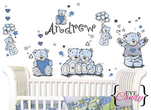 PERSONALISED Tatty teddy boys baby kids wall stickers- decal to decorate childrens room