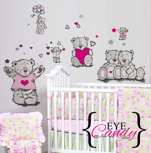 Tatty teddy girls baby kids wall stickers- decal to decorate childrens room