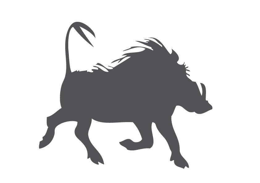 MATT GREY- warthog sticker 60cm x 45cm Vinyl wall art or car decal