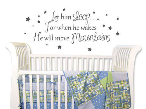 Let Him sleep baby quote Vinyl Wall  -Art Sticker QUOTE Decal Vinyl Tattoo