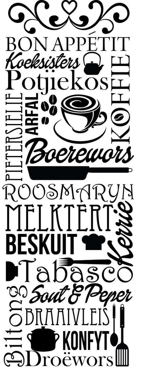 LARGE AFRIKAANS PANTRY - KITCHEN DOOR STICKER-KOMBUIS Vinyl wall stickers decals wall tattoo
