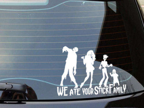 Zombie 1 figure family car window funny Vinyl Sticker Decal BEWARE OF CHEAP IMMITATIONS