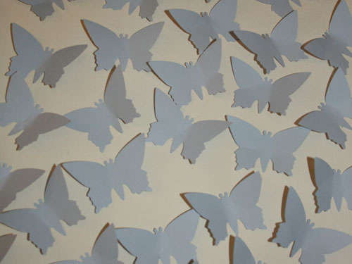 30 dove grey 3d  cut card paper butterflies for decorating walls interior design