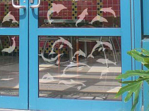 Frosted glass vinyl dolphins sandblast for glass Sticker Decal tattoo  Vinyl Interior Decor