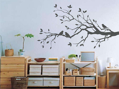 Summer branch Wall Art Sticker Decal Vinyl Tattoo Decor