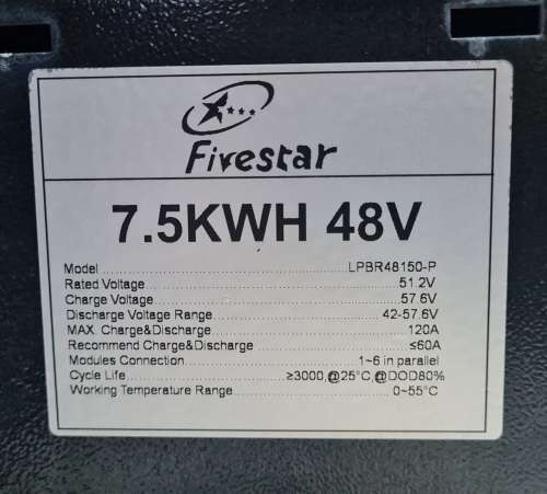 7.5KWH 48V Lithium Solar Battery
