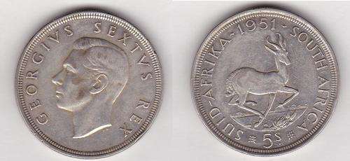 SA Union 5 Shillings(Crown) 1951   ***See scan ***