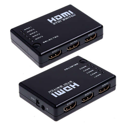 HDMI Splitter Switch Selector Switcher Hub+Remote 1080p For HDTV PS3 5 PORT