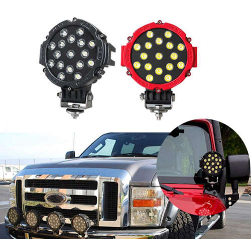 Round Car Spotlight Driving Lamp Off Road 51W LED
